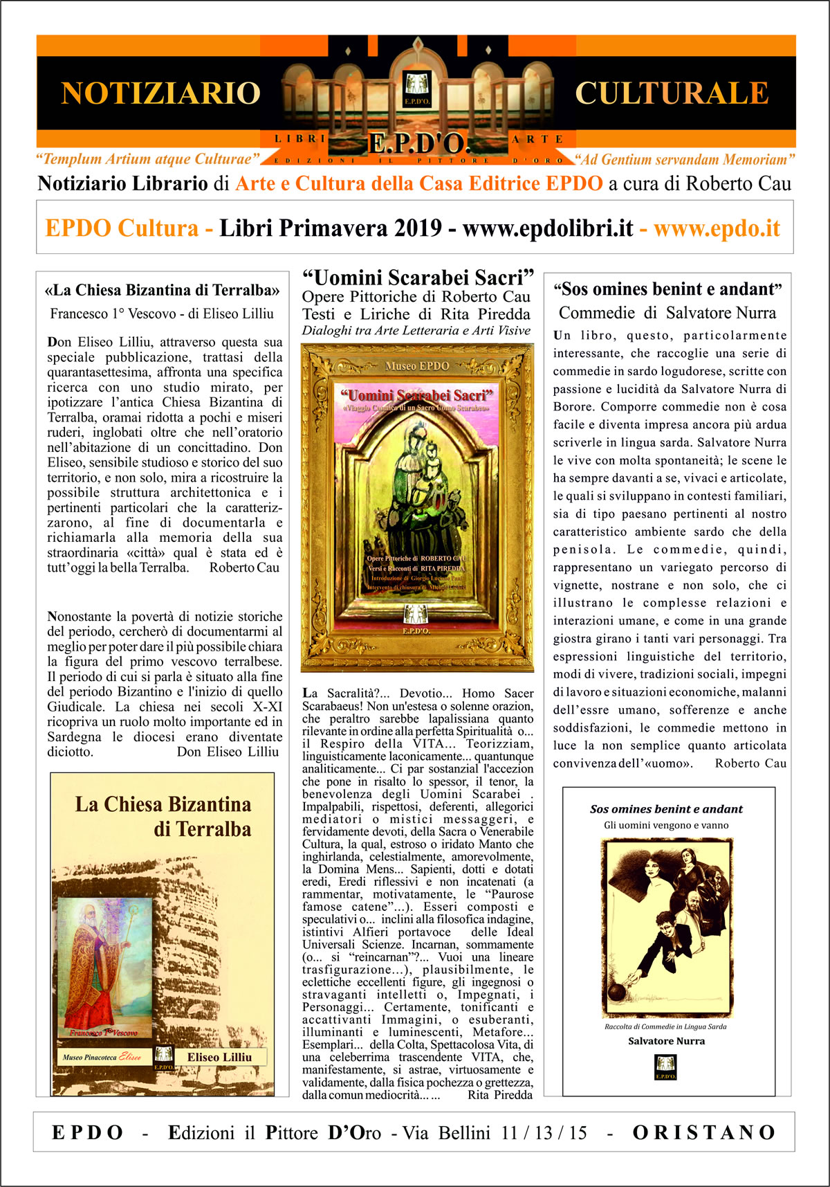 Notiziario Culturale EPDO Oristano